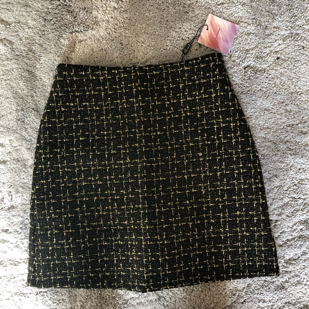 Chicwish Black And Gold Miniskirt